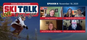 SkiTalk Live with Dan Egan, Episode 8: Jessica Sobolowski-Quinn, Lisa Lynn, Tricia and Phil Pugliese (Nov. 18, 2020, 44 min).